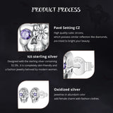 925 Sterling Silver Spider/Skull Cubic Zirconia Earrings - 4 Options