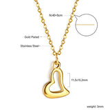 Stainless Steel Heart Shaped Pendant Necklace - 33 Options