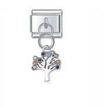 Stainless Steel Family Tree Hanging Italian Charm