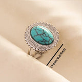 Stainless Steel Turquoise Colour Open Ring - 56 Options