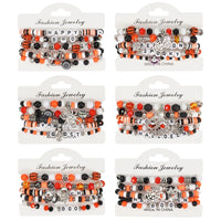 4Pcs Halloween Clay Beaded Bracelet Set - 6 Options