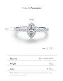 925 Silver Marquise Cut CZ Ring