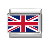 Stainless Steel World National Flag Italian Charm - 18 Options