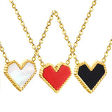 Stainless Steel Heart Shaped Pendant Necklace - 33 Options