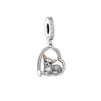 925 Silver Love You Forever Dog Hanging Charm - 33 Options