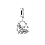 925 Silver Love You Forever Dog Hanging Charm - 33 Options