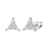 925 Sterling Silver Simple CZ Small Ball/Flat Back Studs - 12 Options