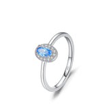 925 Sterling Silver Classic Elegant Oval Cubic Zirconia Ring - 6 Colours