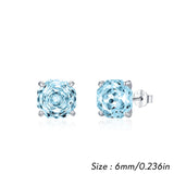 925 Sterling Silver Rose Cut Cubic Zirconia Stud Earrings - 10 Colours