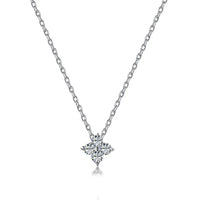 Stainless Steel 4 Leaf CZ Necklace - 2 Colours - 2 Designs
