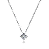 Stainless Steel 4 Leaf CZ Necklace - 2 Colours - 2 Designs
