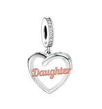 925 Silver Female Family Hanging Heart Charm - 5 Options