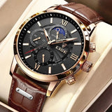 Leather Casual Quartz Watch - 5 Options