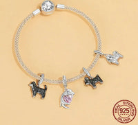 925 Sterling Silver Dog Hanging Charm - 9 Options