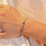 Stainless Steel Love Knot Double Snake Chain Bracelet - 2 Colours