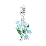 925 Sterling Silver Flower/Leaf Themed Hanging Charm - 25 Options