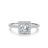 925 Sterling Silver Square Geometric CZ Ring