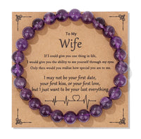 Natural Stone Family Themed Bead Bracelet - 3 sizes - 33 Options