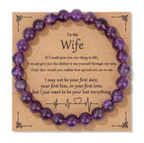 Natural Stone Family Themed Bead Bracelet - 3 sizes - 33 Options