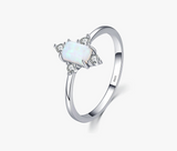 925 Sterling Silver Opal Crown Ring