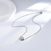 Stainless Steel Paw Print Urn Pendant Necklace - 4 Options