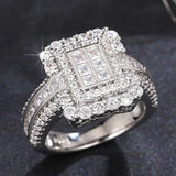 Fashion Bling Rectangle Cubic Zirconia Ring