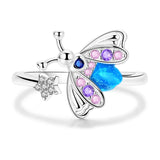 925 Sterling Silver Luminous Firefly Open Ring