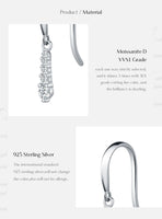 925 Sterling Silver Moissanite Dangle Water Drop Earrings