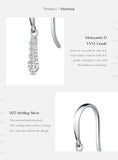 925 Sterling Silver Moissanite Dangle Water Drop Earrings