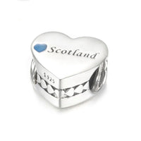 925 Sterling Silver Wales England Scotland Heart Charm