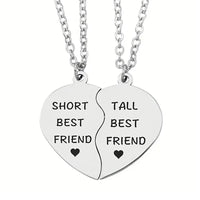 Stainless Steel 2 Pcs/Set Friendship/Partner Heart Necklace - 5 Options
