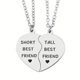 Stainless Steel 2 Pcs/Set Friendship/Partner Heart Necklace - 5 Options