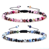 4mm Natural Stone Bead Adjustable Bracelet - 17 Options