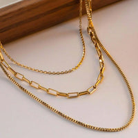 Stainless Steel Triple Necklace Set - 2 Options