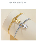 Stainless Steel Daisy Knot Double Layer Snake Chain Bracelet - 2 Options
