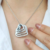 Stainless Steel Customized Heart Shape Necklace - 3 Colours - Up to 5 Names