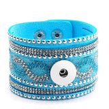 Fashion Multi-layer Wide Cuff Pu Leather 18mm Snap Bracelet - 26 Options