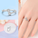 925 Sterling Silver Double CZ Flower Ring