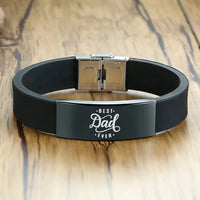 Stainless Steel and Silicone Dad Bracelet - 20 Options