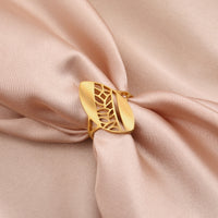 Stainless Steel Ethnic Patterned Ring - 2 Colours