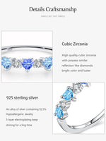 925 Sterling Silver Sea Blue CZ Heart Ring