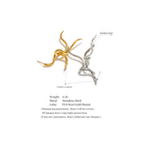 Stainless Steel Minimalist Flowing Geometric Long Earrings - 2 Colours