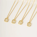 925 Sterling Silver CZ Plated Dainty Letter Necklace - 26 Options