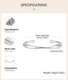 Stainless Steel Minimalist Open Cuff Bangle - 2 Colours