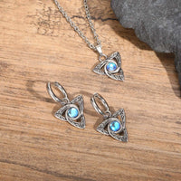 Stainless Steel Celtic Knot Pendant with Moonstone - Necklace/Earrings/Set