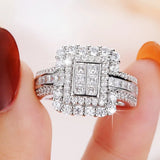 Fashion Bling Rectangle Cubic Zirconia Ring