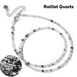 Fashion Faceted 2mm Natural Stone Bead Necklace - 31 Options