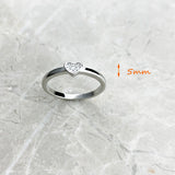 925 Sterling Silver Pave Love Heart Ring