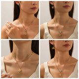 Stainless Steel Golden Turquoise Necklace - 4 Options