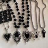 Fashion Gothic Black Pendant Black Necklace - 6 Options